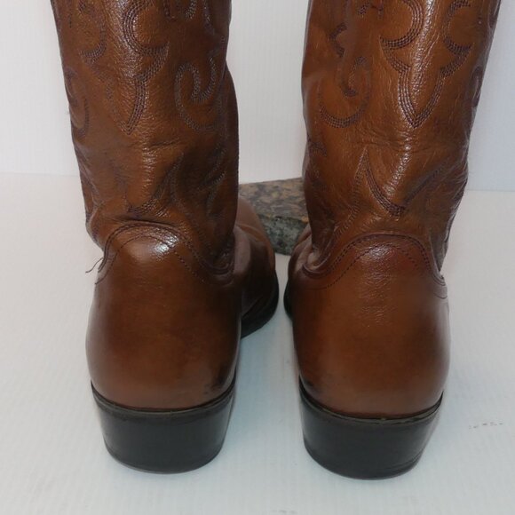 Men\'s Dan Post brown leather pull on classic western cowboy boots sz 10.5 EW main image 5